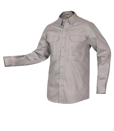 Ghosted Front of Men's V2 Tactical Shirt in Nickel Grey