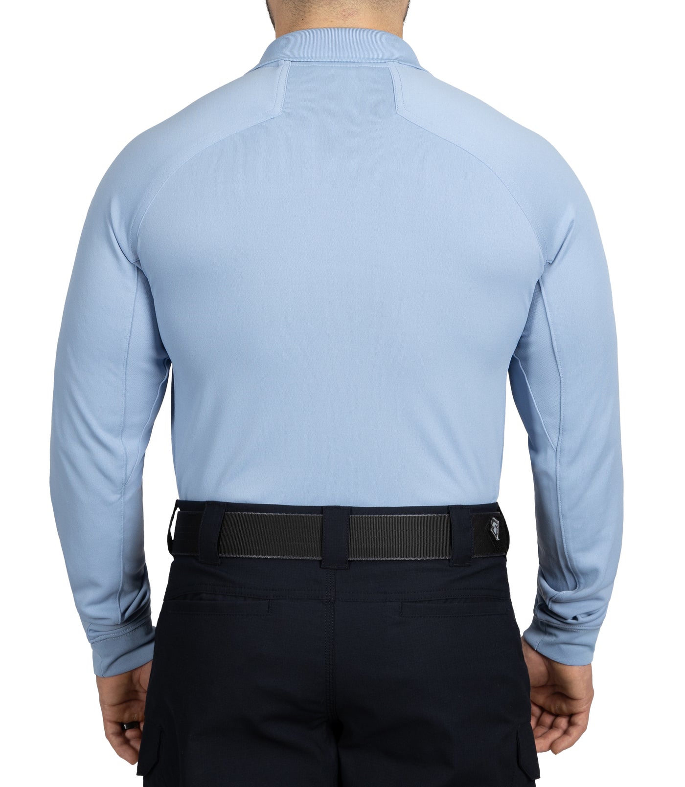 Men's Performance Long Sleeve Polo / Medium Blue