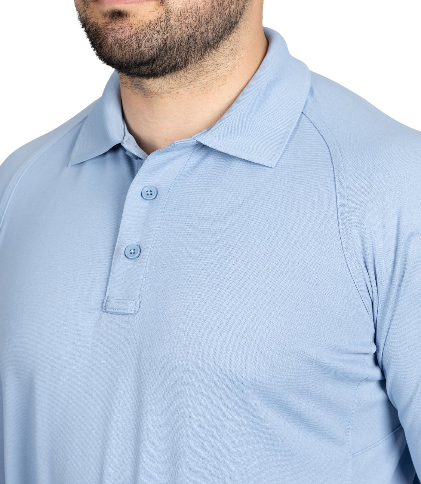 Men's Performance Long Sleeve Polo / Medium Blue