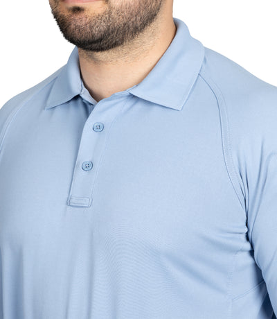 Men's Performance Long Sleeve Polo / Medium Blue