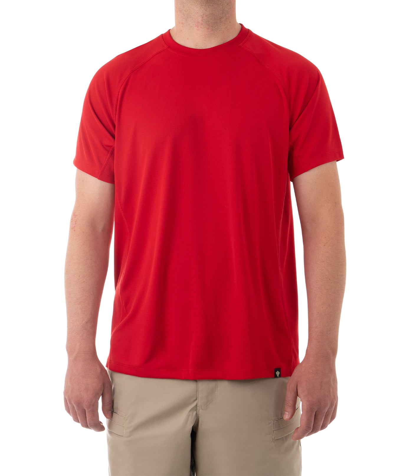 Front of Men's Performance Short Sleeve T-Shirt in Red