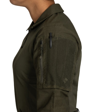 Specialized Pocket on Women's Defender Shirt in OD Green