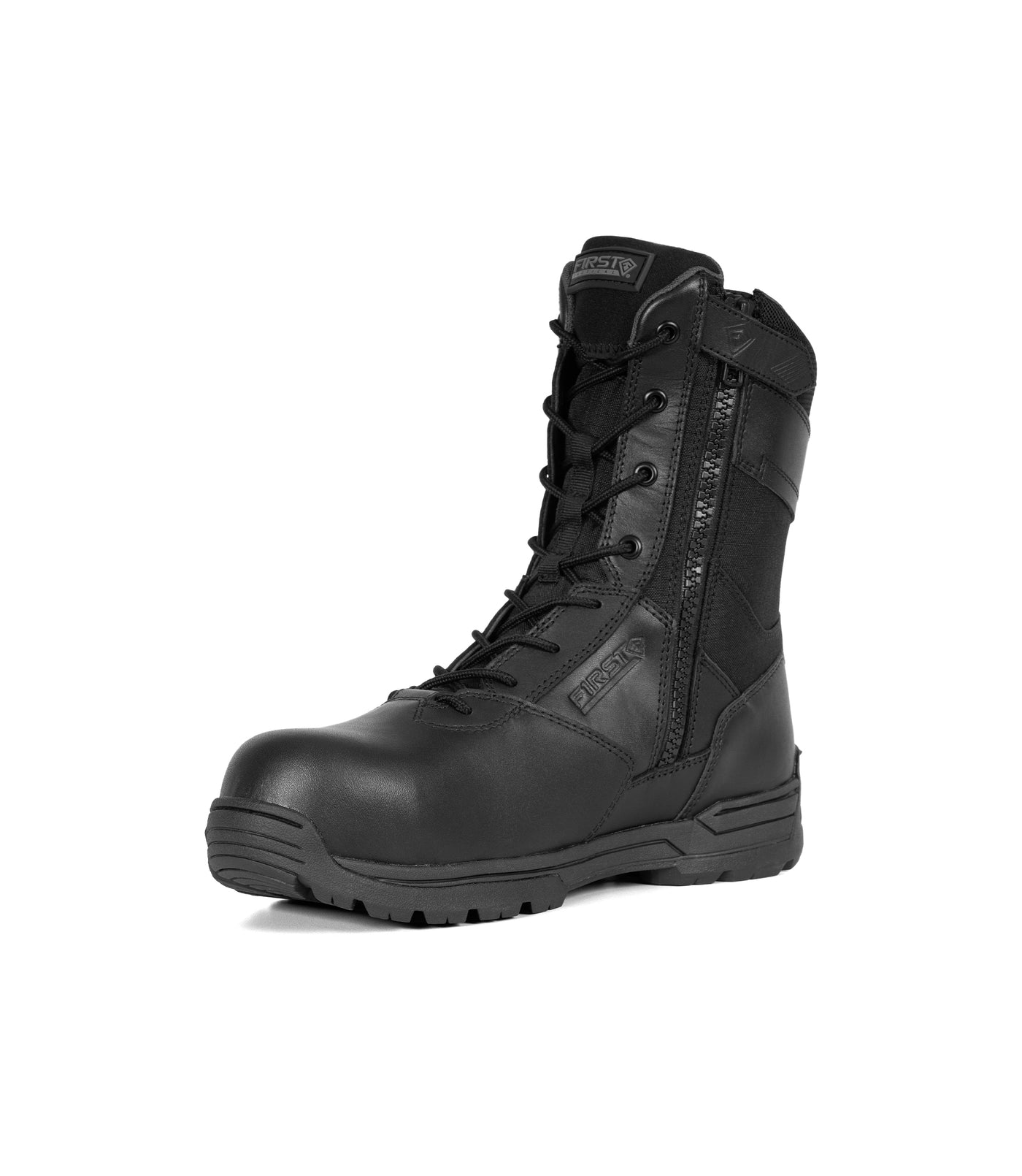 Side of Men's Safety Toe Side-Zip Duty Boot in Black