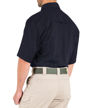 Side of Men's V2 Tactical Short Sleeve Shirt in Midnight Navy