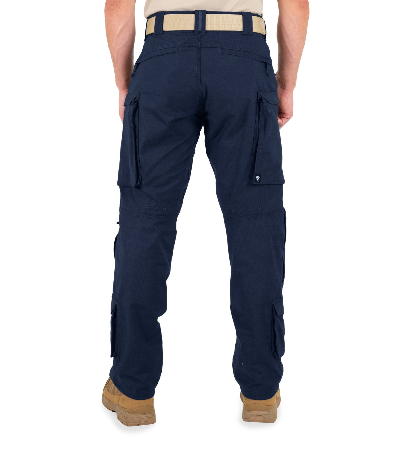 Back of Men's Defender Pants in Midnight Navy