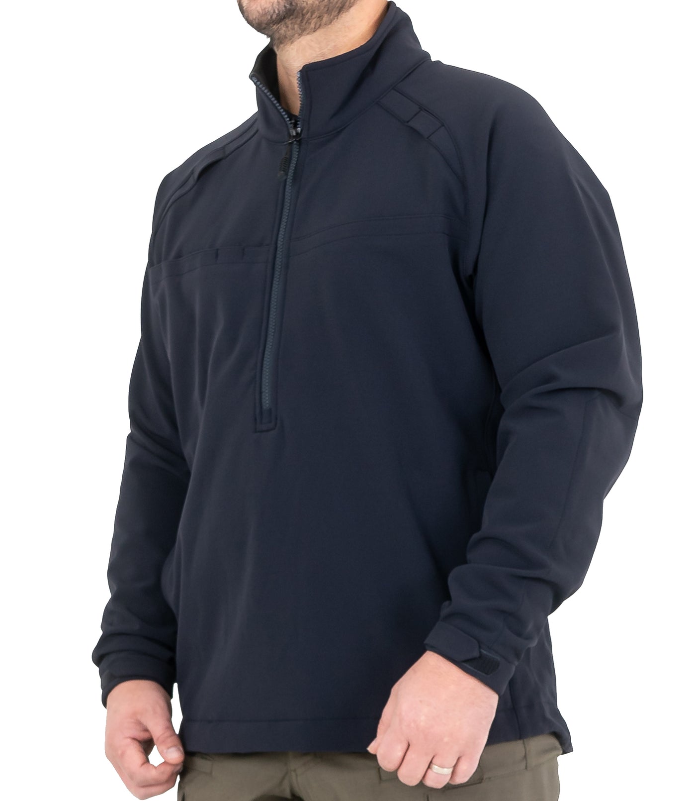 Side of Men’s Tactix Softshell Pullover in Midnight Navy