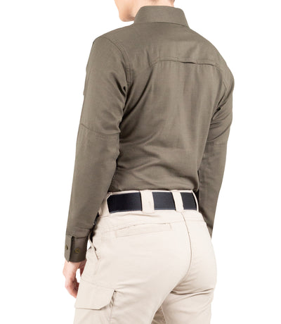 Side of Women's V2 Tactical Long Sleeve Shirt in Ranger Green