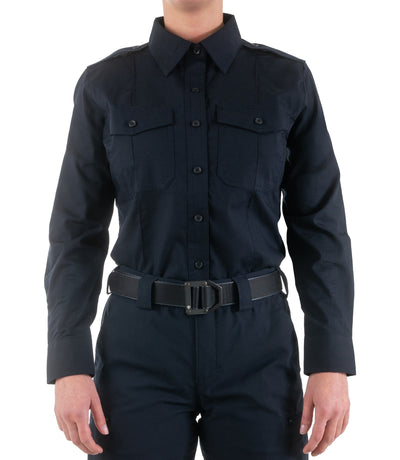 Front of Women's Pro Duty Uniform Shirt in Midnight Navy