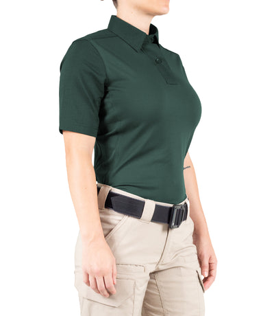 Side of Women's V2 Pro Performance Short Sleeve Shirt in Spruce Green