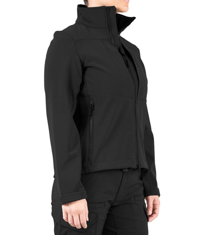 Side of Women’s Tactix Softshell Short Jacket in Black