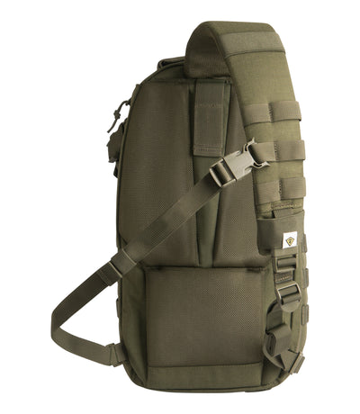 Back of Crosshatch Sling Pack 19L in OD Green